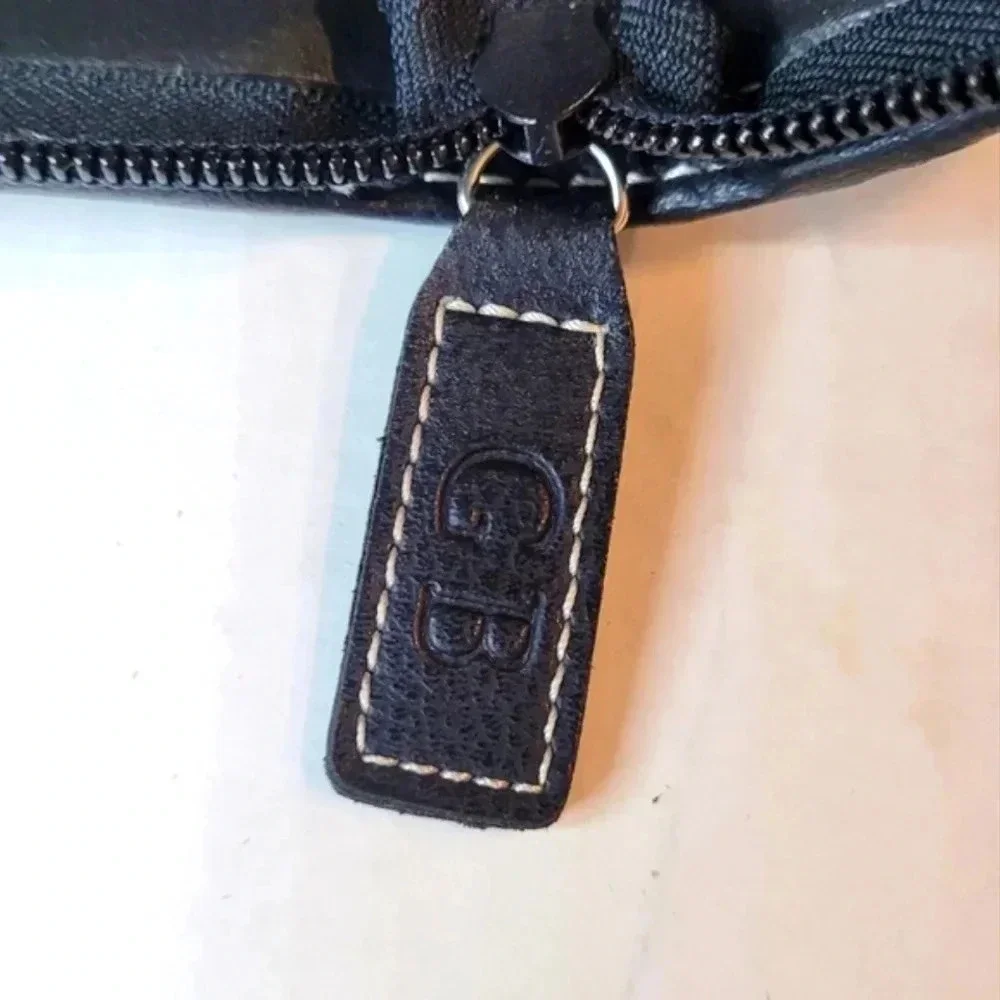 GEOFFREY BEENE Black Leather Tie Case Holder Travel Case Vintage
